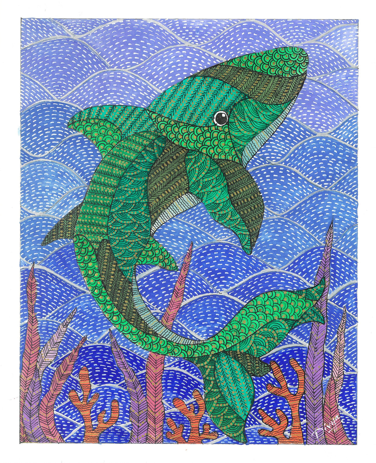 Ocean Dance-Original handmade Art Print