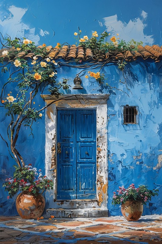 Through the blue door