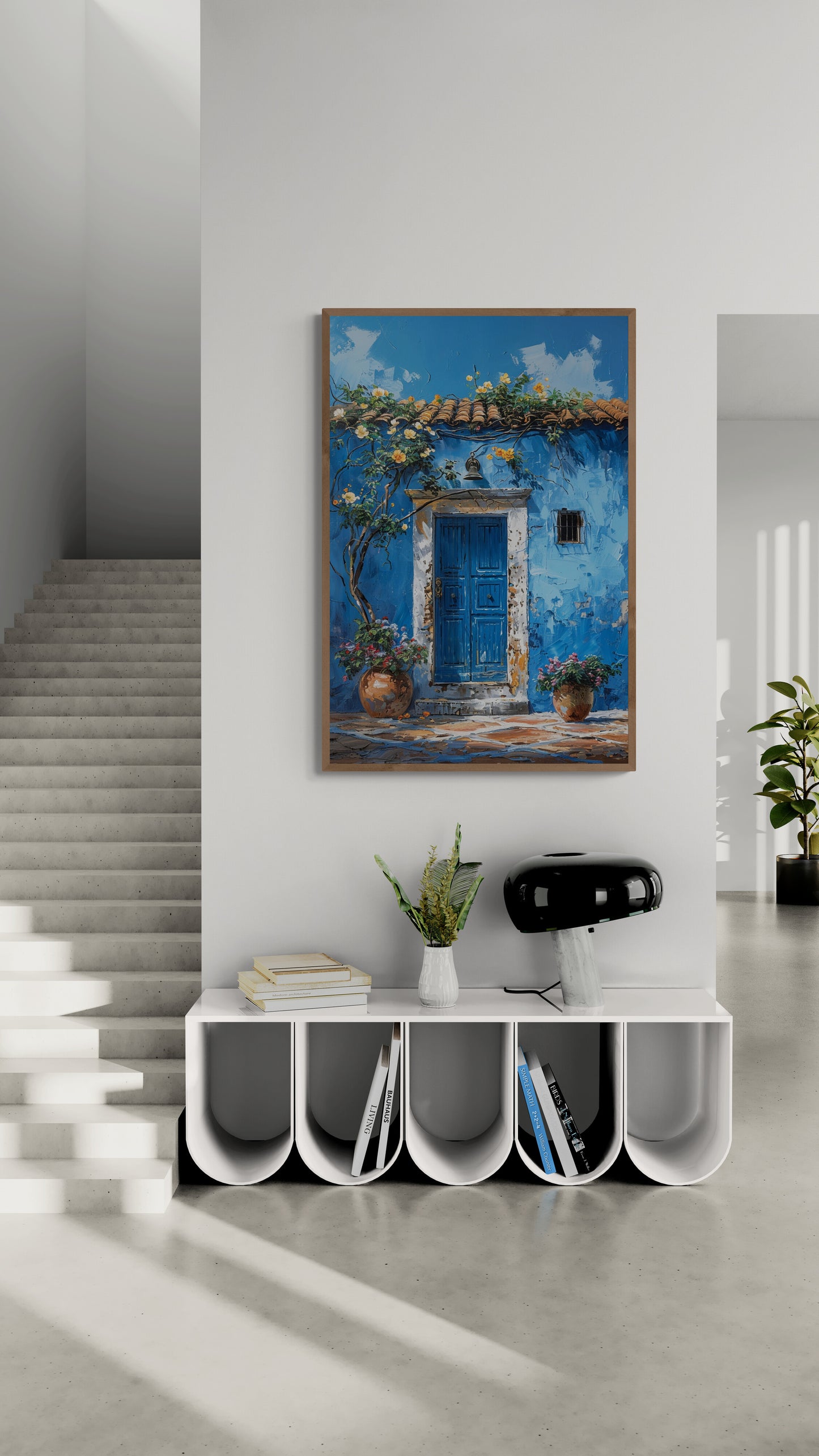 Through the blue door