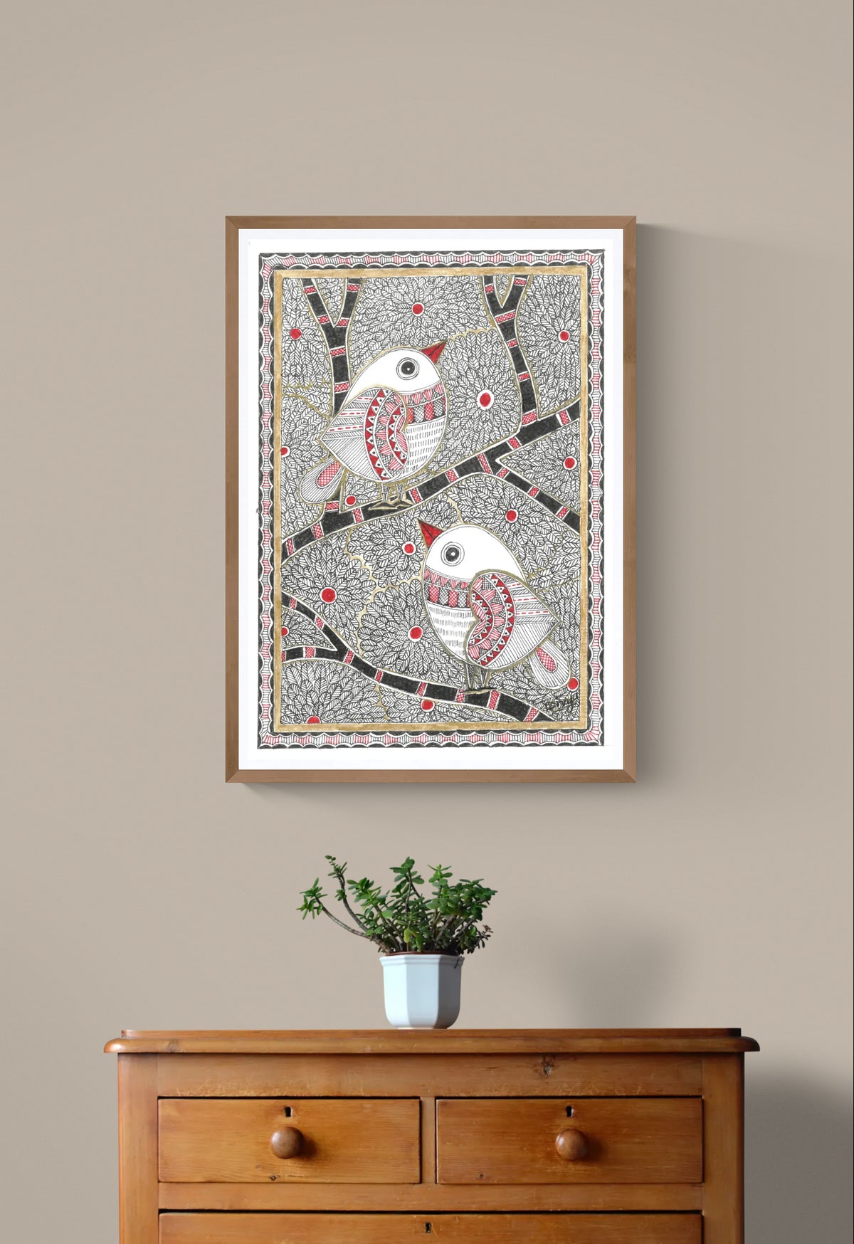 Together We Perch-Original Handmade Art Print